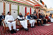 Jair Bolsonaro, President of Brazil with Indian President Ram Nath Kovind, PM Narendra Modi and other officials at the Republic Day Celebrations at Rajpath on 26 January 2020.