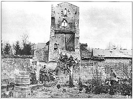 The war-damaged church in 1915