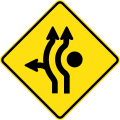 (MR-WDAD-6) Roundabout Directional Lanes (used in Western Australia and Darwin, Northern Territory)