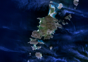 Satellite photo of Barra, Vatersay and surrounding islands