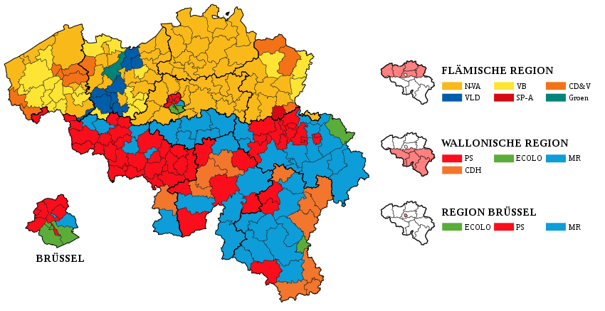 Wahlkreiskarte – Stärkste Partei nach Wahlkanton