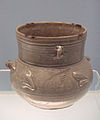 Celadon jar with brown spots, Eastern Jin, 317-420 CE.