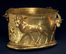 Iron Age gold cup from Marlik, kept at the Metropolitan Museum of Art, New York City.