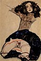 Schwarzhaariges Mädchen von Egon Schiele