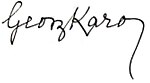 Signature of Georg Karo, written in a flowing hand.