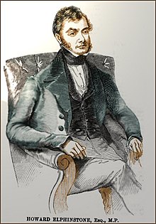 Illustration of Howard Elphinstone sitting in an armchair.