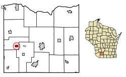 Location of Cobb in Iowa County, Wisconsin.