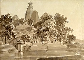 Madan Mohan temple, on the Yamuna at Vrindavan in Uttar Pradesh, 1789; the river has since shifted further away
