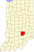 Bartholomew County's location in Indiana