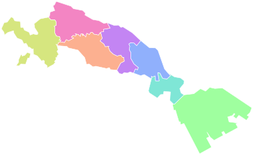 Karte der Stadtbezirke von Kawasaki