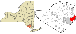 Location of West Point in Orange County, New York (right) and of Orange County in New York state (left)