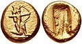 Type II Daric ("King shooting arrow") temp. Darios I to Xerxes I (Type I Darics are unknown). Circa 505-480 BC.[15]