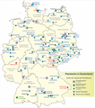 Karte der Planetarien in Deutschland von Lencer