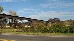The Point Pleasant Rail Bridge crossing the Ohio River in the township's southeastern corner