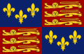 Royal Standard of England 1411-1553 and 1559-1603 it also the command flag of the monarch or their deputy the lord admiral when on board ship at sea..