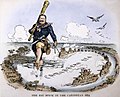 1904 cartoon recreates the Big Stick Diplomacy of Theodore Roosevelt as an episode in Gulliver's Travels