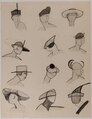 Entwurf für 12 avantgardistische Damenhüte (1919/1923)