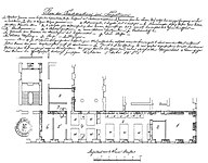 Geplanter Grundriss der Buchdruckerei im Tergesteum (1842)