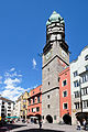 Stadtturm at Innsbruck- lower portion 1358, next to marketplace.