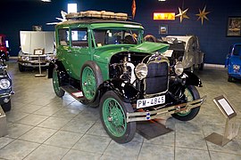 1929 Model A Gazogene on display at the Tampa Bay Automobile Museum. This car was modified in 1939 to use an alternative fuel in the form of wood or charcoal.