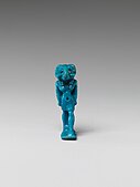 Amulet of Khnum, of the Ptolemaic Period, made of faience.
