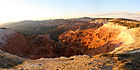 Panoramic view of Cedar Breaks National Monument to the north during sunset.