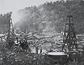 Ölförderung ca. 1862 in der Nähe von Pittsburgh/Pennsylvania.