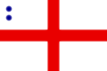 Rear Admiral of the White Squadron command flag 1702 to 1805 for use in the Kingdom of Great Britain and the United Kingdom.