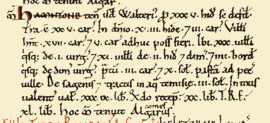 Entry for Hamntone in the Domesday Book (1086)