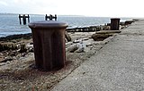 Mooring bollards at Lepe Beach, Hampshire, England, installed in 1944 for the use of craft destined to take part in the D-Day landings