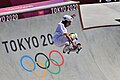 Brazil's Luiz Francisco competing in the 2020 Summer Olympics final at the Ariake Urban Sports Park in Tokyo on August 5, 2021