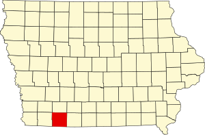 Map of Iowa highlighting Taylor County