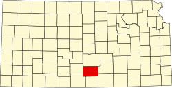 Karte von Kingman County innerhalb von Kansas