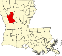 Karte von Natchitoches Parish innerhalb von Louisiana