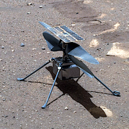 A robotic helicopter on the surface of Mars