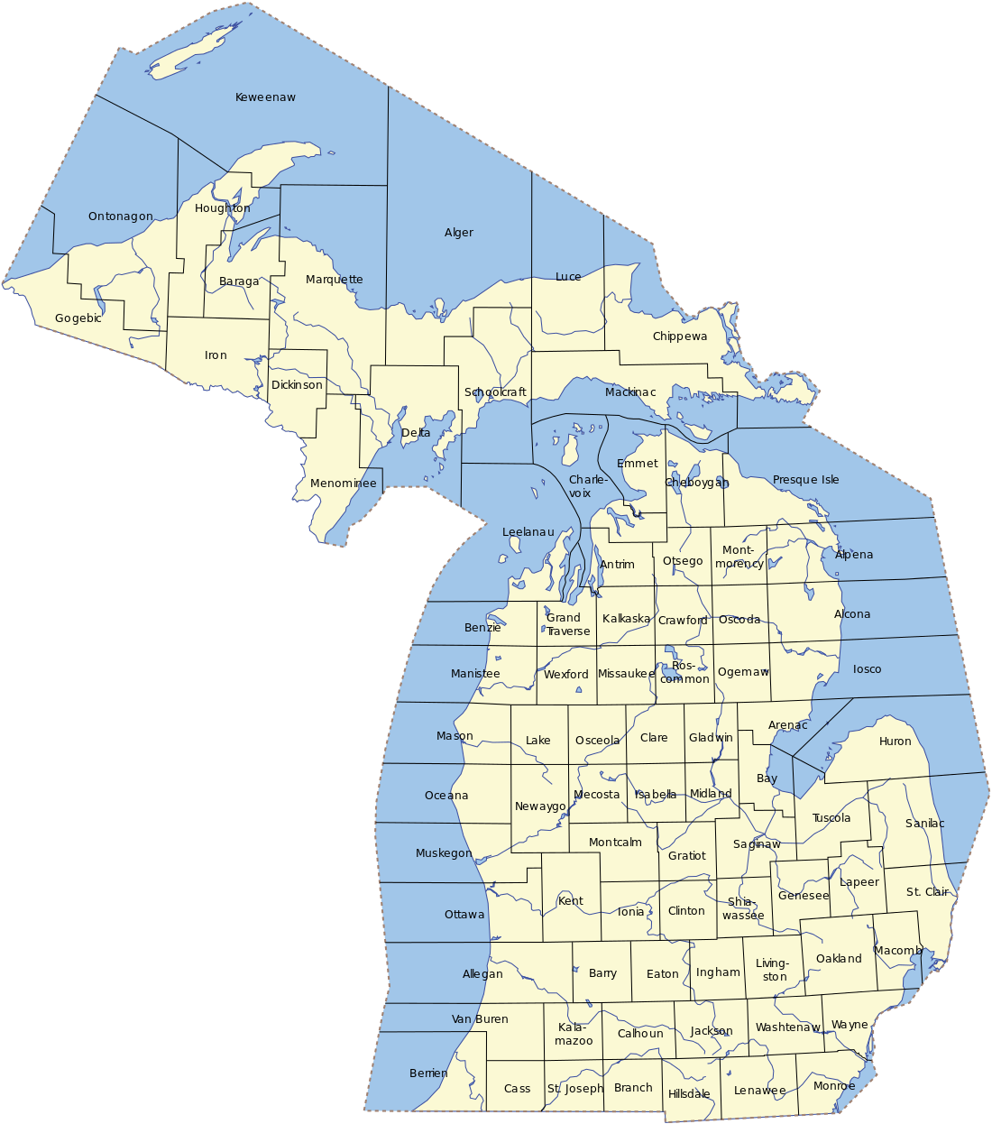 Counties of the Thumb of Michigan