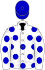 White, Blue spots and cap