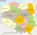 The administrative subdivisions of Poland from 25 September 1945 to 24 June 1946, including the District of Western Pomerania.
