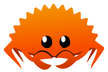 A bright orange crab icon