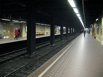 Schuman metro station under renovations in 2011