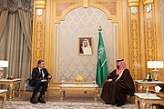 Secretary Blinken with Saudi Crown Prince and Prime Minister Mohammed bin Salman in Riyadh, Saudi Arabia, February 2024