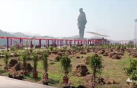 Statue of Unity, as seen across the lawns