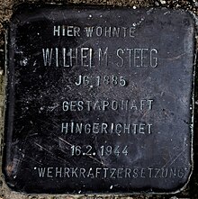 Stolperstein für Wilhelm Steeg