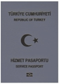 Service Passport of Turkey (Hizmet Pasaportu) issued until 1 April 2018