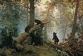 Morning in a Pine Forest by Ivan Shishkin and Konstantin Savitsky (1878)