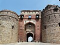 The 16th century western gate of the Purana Qil'a fortress, Delhi.