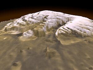 3D-Karte, berechnet aus Daten aufgenommen durch Mars Global Surveyor