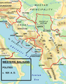 Balkans 925 AD, @ Medieval Croatia's territorial zenith (Serbia was invaded by Bulgarian Empire from c. 923-927)