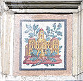 Mosaic representing the City Hall in the park of the Musée des Beaux-Arts de Lyon