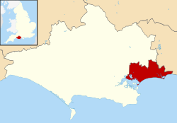 Bournemouth, Christchurch and Poole shown within Dorset
